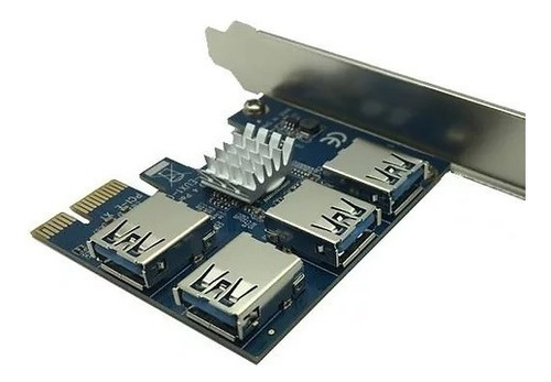 Imagen 2 de 6 de Adaptador Pcie 1x A 4 Usb Multiplicador Riser Mineria Cripto