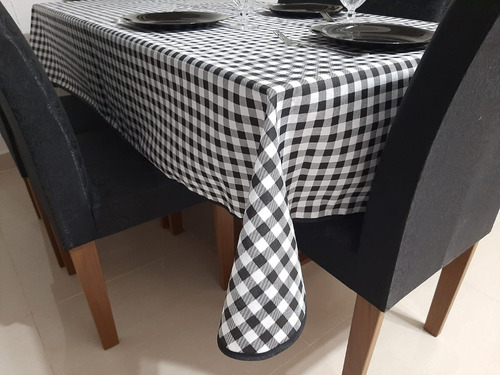 Toalha Para Mesa 12 Lugares Retangular 3,50m X 1,50m Xadrez