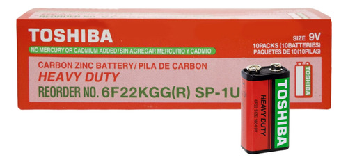 Pila Batería Toshiba 9v 6f22 Heavy Duty 6f22kggr Pack 3 Pila
