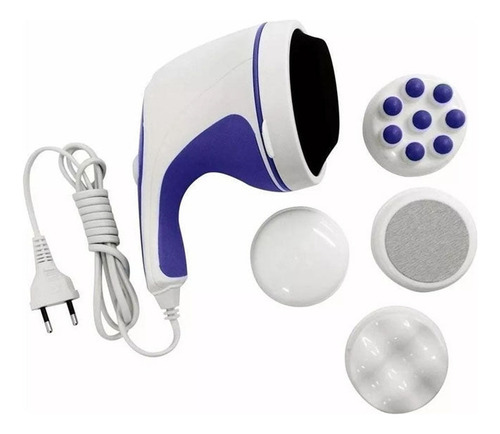 Masajeador Corporal Anticelulitis 3 Cabezales Diferentes Color Blanco