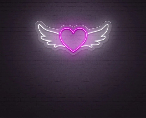 Letrero Led Neon Corazon Enamorado 100*44 Cm Luminoso