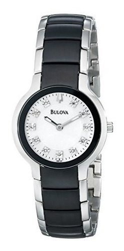Reloj De Pulsera - De Bulova Mujeres 98p127 Diamante Negro Y
