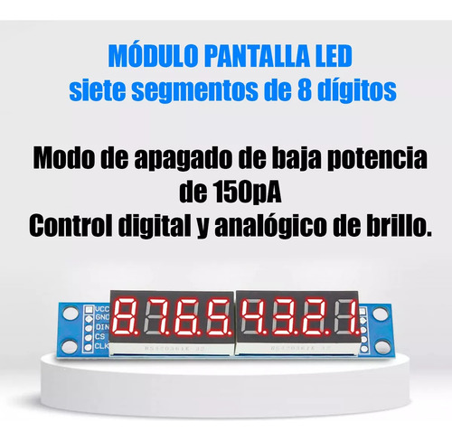 Tecneu 5 Piezas De Módulos Display 7 Segmentos 8 Digitos Rojo Max7219