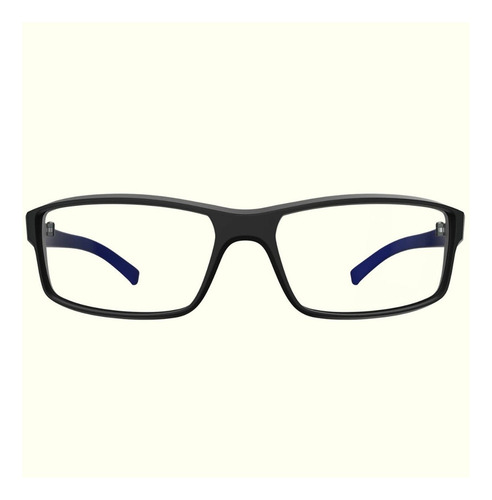 Armação De Grau Hb Polytech 93055 001 Oculos Preto Fosco Cor Preto Fosco E Azul