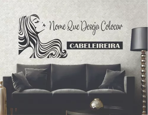 Adesivo Decorativo Salão Cabeleireiro /Nome Personalizado