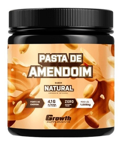 Pasta De Amendoim Integral Torrado 1kg - Growth Supplements 