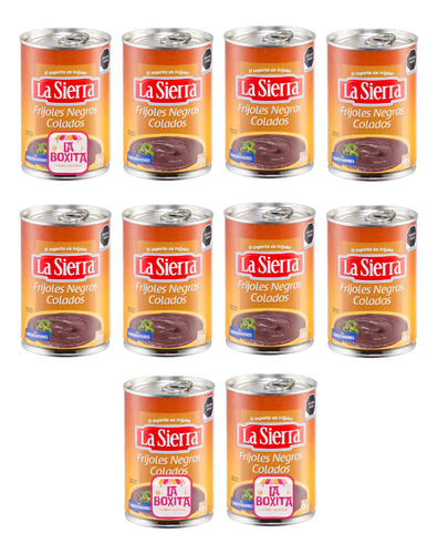 10 Latas De Frijoles Colados La Sierra 430g C/u