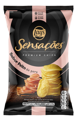 Batata Frita Lisa Lay's Sensações Premium peito de peru sem glúten 40 g