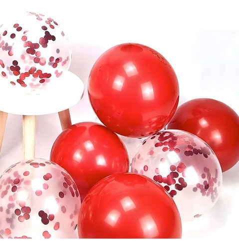 Kit 10 Globos Metálicos Transparetes Confeti Colores Fiesta Color Oro