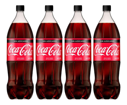 Gaseosa Coca Cola Zero Sin Azucar 2,25 Lts X4 Botella Oferta