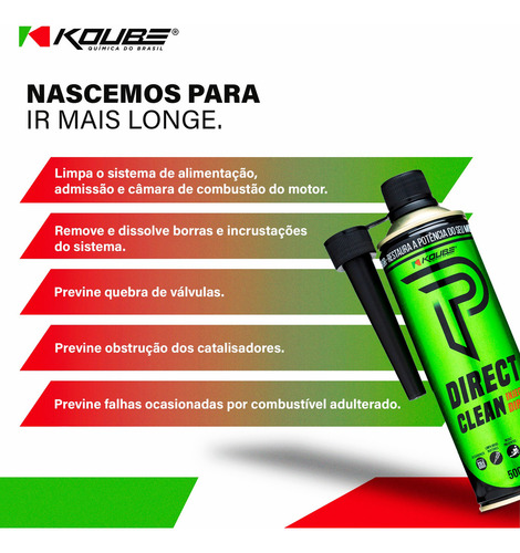 Limpa Bico Injetor Aditivo Combustível Direct Clean Koube Verde