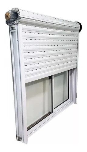 Ventana Aluminio Blanco 120x150  Vidrio Entero Guia Cortina