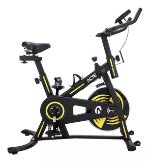 Bicicleta ergométrica Acte Sports E32 para spinning cor preto e amarelo