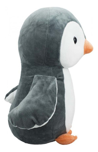 Pingüino gris con animales marinos de peluche, 22 cm