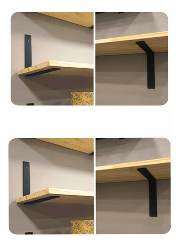 Kit 3 Estantes Madera 60 X 20 Cm Mensulas Hierro Repisa Varios