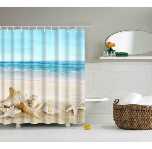 Cortina De Extra Larga Tela De Con 12 Ganchos 180x180cm.