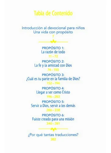 Una Vida Con Propósito - Devocional Para Niños