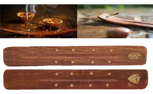 2 Pzs Tablitas Porta Incienso Madera Meditación Yoga Relax