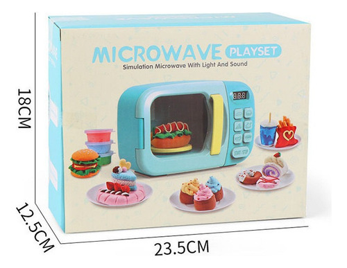 Juego De Horno Microondas Electrónico Para Niños De 13 Pieza