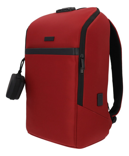 Mochila Ejecutiva Escolar Airpack Portalaptop On-the-go Color Rojo Diseño De La Tela Lisa