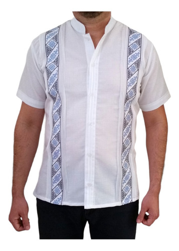 Guayabera Presidencial Mayapan  Lino Blanco Manga Corta 