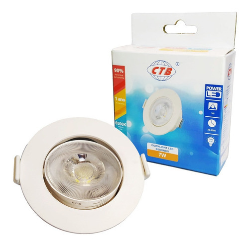 Spot Led 7w Redondo 8,5cm Branco Frio Ou Quente Direcionável Cor Branco Frio - Cód. 761811