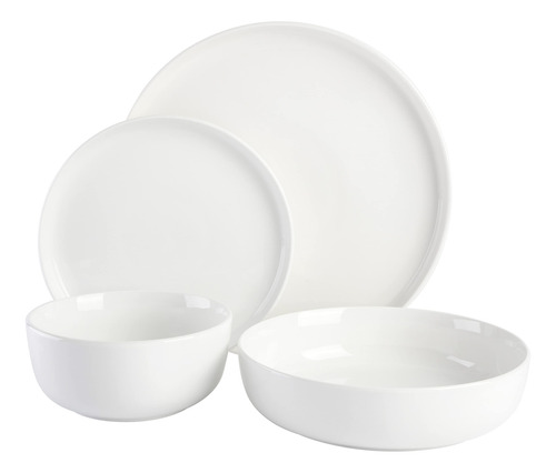 Vajilla De Porcelana Blanca Resistente Servicio Para 4 16 Pi