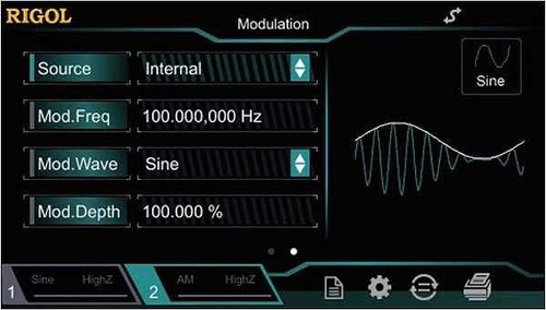 Imagem 5 de 10 de Gerador De Funções Arbitrárias 25mhz Rigol Dg822 De 2 Canais