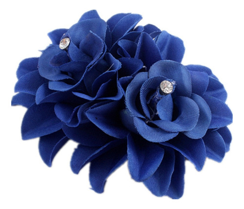 Pinza Para El Pelo Con Doble Flor Y Diamantes De Imitación C