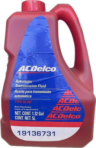 Aceite Acdelco Dexron 3 Atf 5 Lts.
