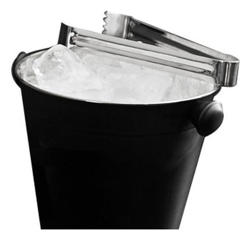 Balde De Gelo E Cerveja 1,25 Litros Aço Inox Reforçado Cor Preto