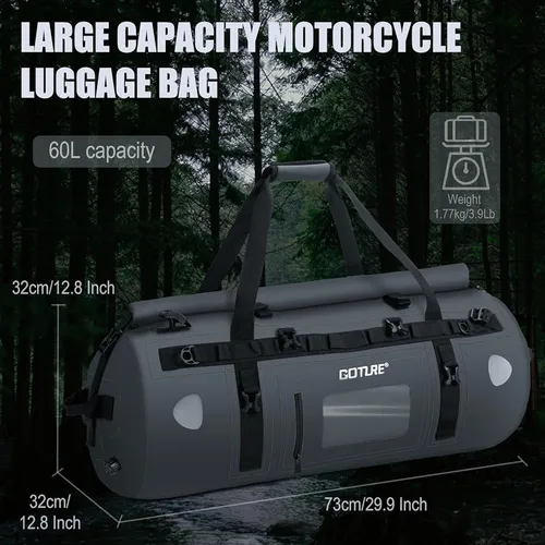 Bolsa Seca Impermeable 60l Para Motocicleta Y Kayak