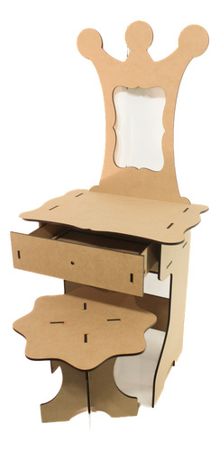 Tocador Infantil Con Espejo Y Banquito 100x45x30 Cm