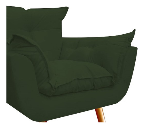 Kit 2 Poltrona Opala Decor Luxo Suede Verde Decoração