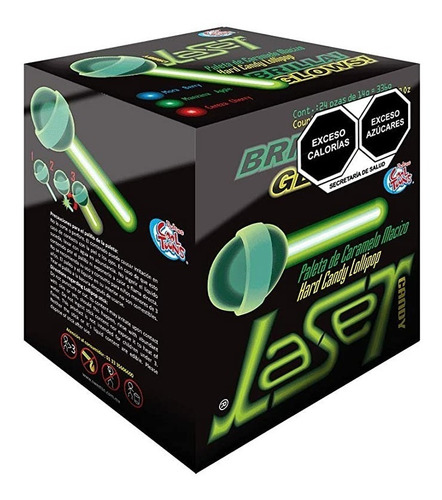 Paleta Laser Candy Caramelo Variedad Sabores Caja 24 Pzs