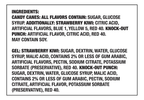 Juicy Drop Bastones De Caramelo 144g Americano