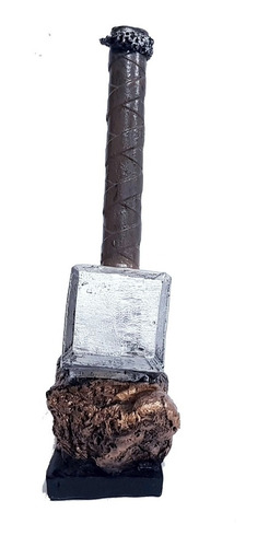 Miniatura Colecionável Marreta Thor Em Resina 19cm