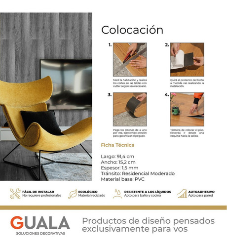 Imagen 4 de 9 de Liston Autoadhesivo Apto Piso Y Pared Vinilico Madera