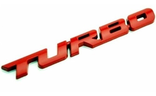 Emblema Logo Turbo - Aplicação Universal Em Metal - Vermelho