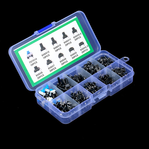 Kit Pulsador Tactil, 180 Unidades, 10 Valores, 6 X 6 Mm.pine