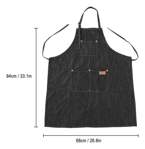 A Delantal Vaquero Negro Con Capa De Peluquería For Barbería