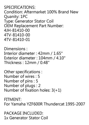 F Estator For Yamaha Yzf600r Thundercat 1995-2007