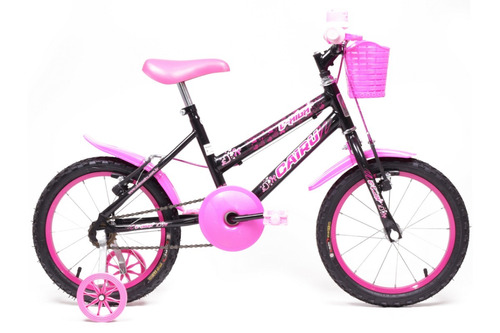 Bicicleta Aro 16 - Infantil - Cairu - Preta Com Rosa