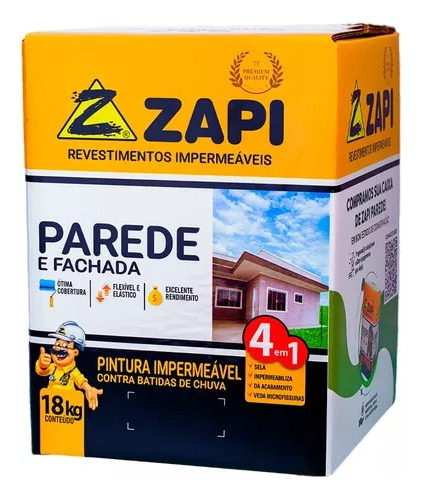 Zapi Parede E Fachada Pintura Impermeabilizante 18kg Cores