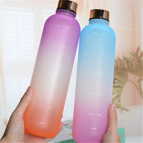 * Botella De Agua Motivacional Con Sellos De 1 Litro