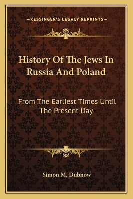 Libro History Of The Jews In Russia And Poland: From The ...