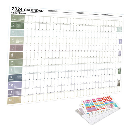 Calendario Para Colgar En La Pared Póster Anual 2024 Para