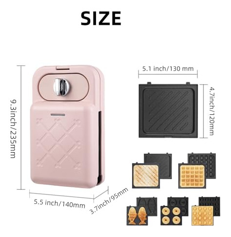 Máquina Para Sándwiches De Desayuno En Miniatura Color Rosa
