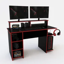 Comprar Escritorio Gamer Dga02 Negro\u002Frojo Delos Color Negro
