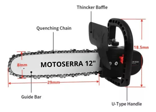 Motosserra Eletrica Adaptador Esmerilhadeira Lixadeira Serra